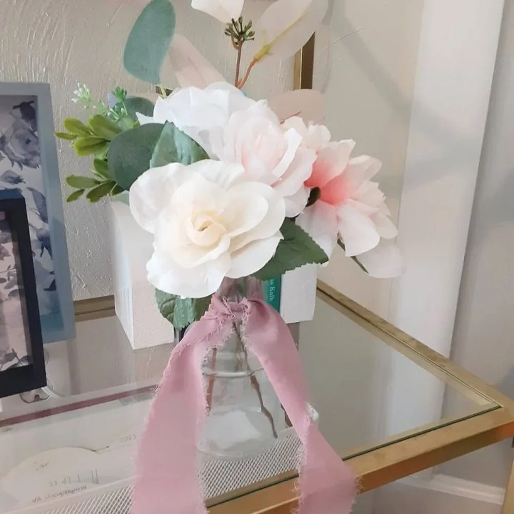 Handmade Pastel Pink Wedding Floral Arrangement